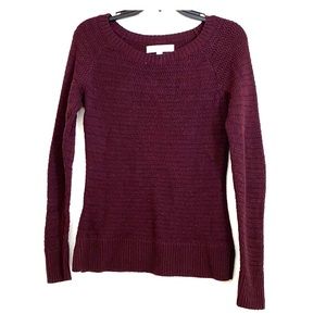 Ann Taylor Loft maroon crewneck sweater